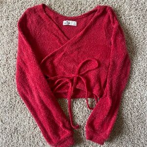 Hollister Fuzzy Cardigan Tie Top